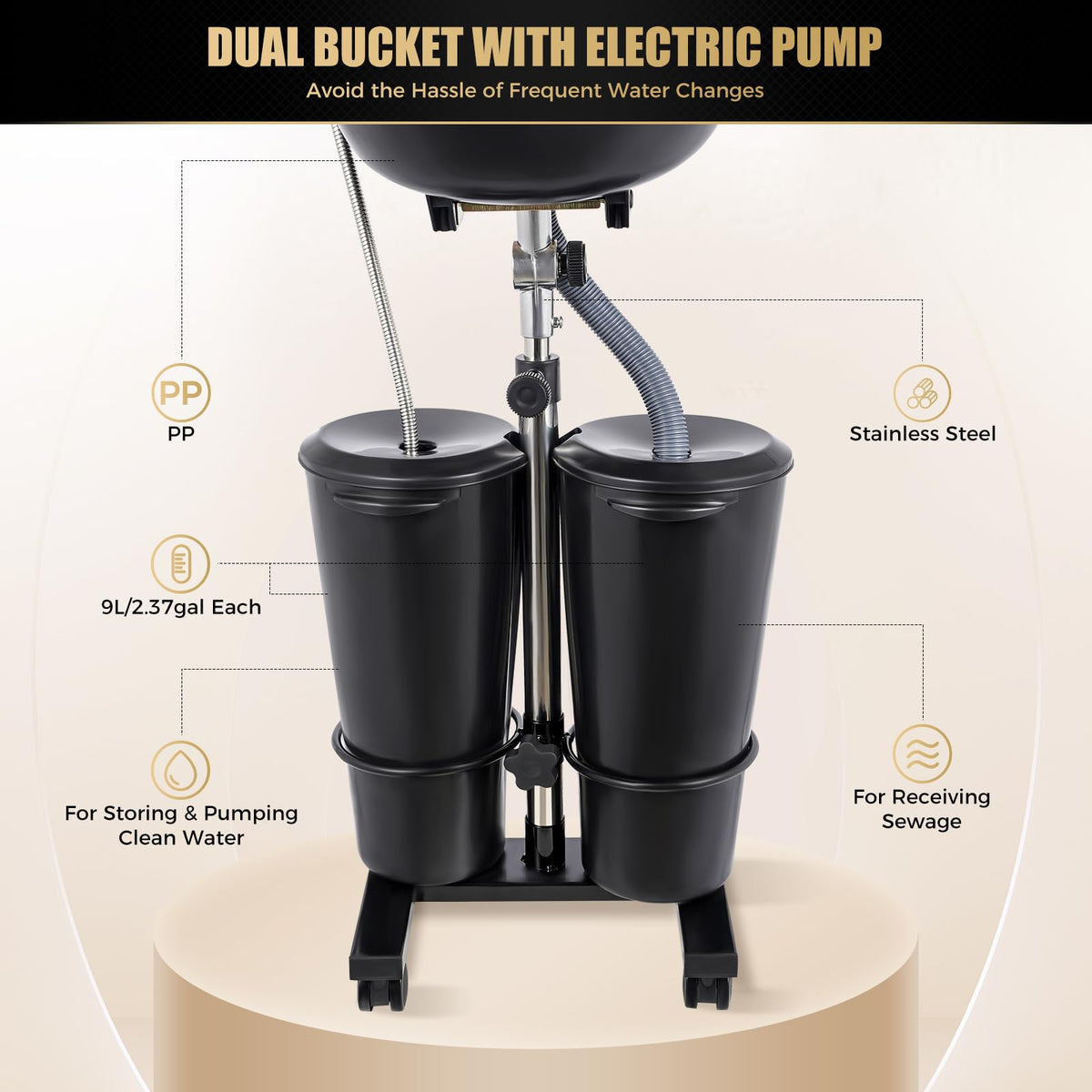 Portable Shampoo Bowl with 2 Bucket M470