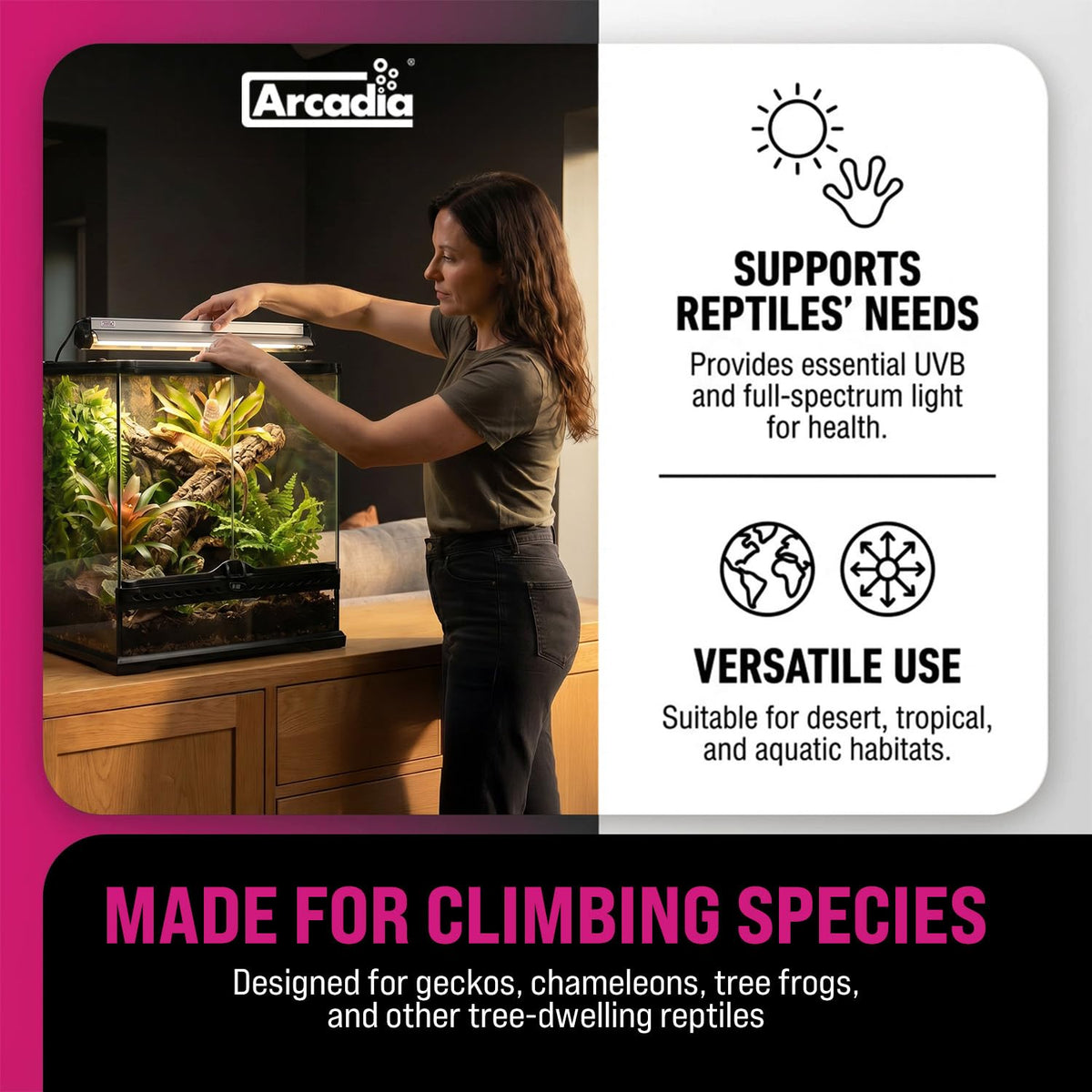 22.5" 24 Watts 6% UVB Reptile Light Fixture Kit E62872