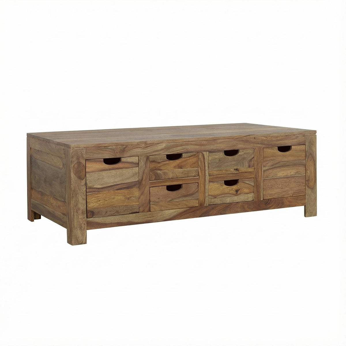 Brown 6 Drawer Solid Wood Coffee Table X8258