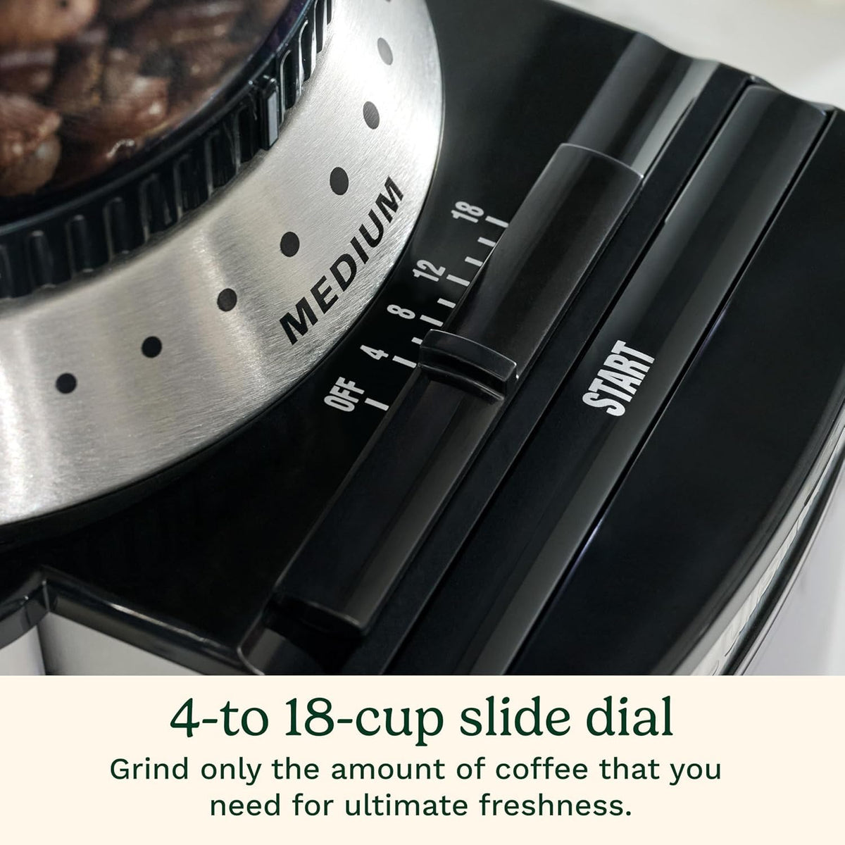 Electric Burr Coffee Grinder with 18-Position Grind Selector N462380