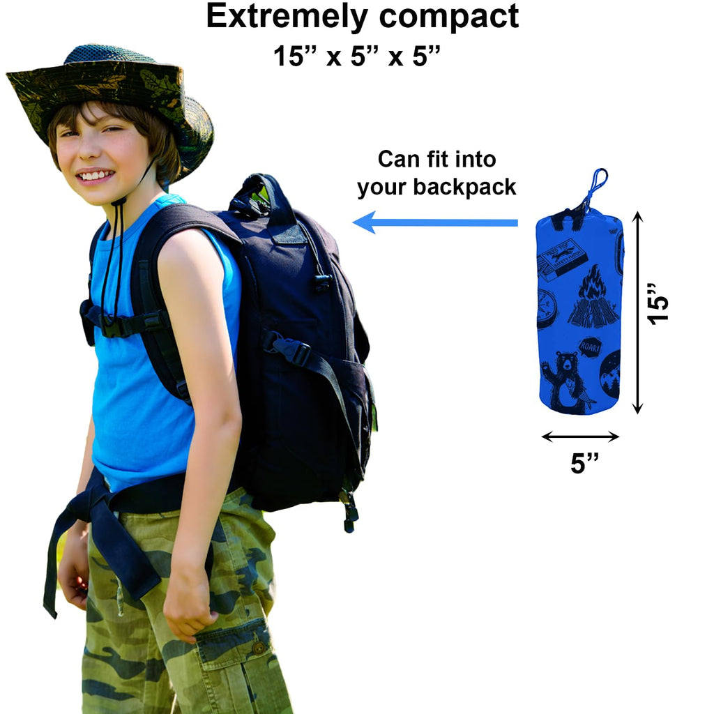 Blue Portable Folding Kids Camping Cot K360