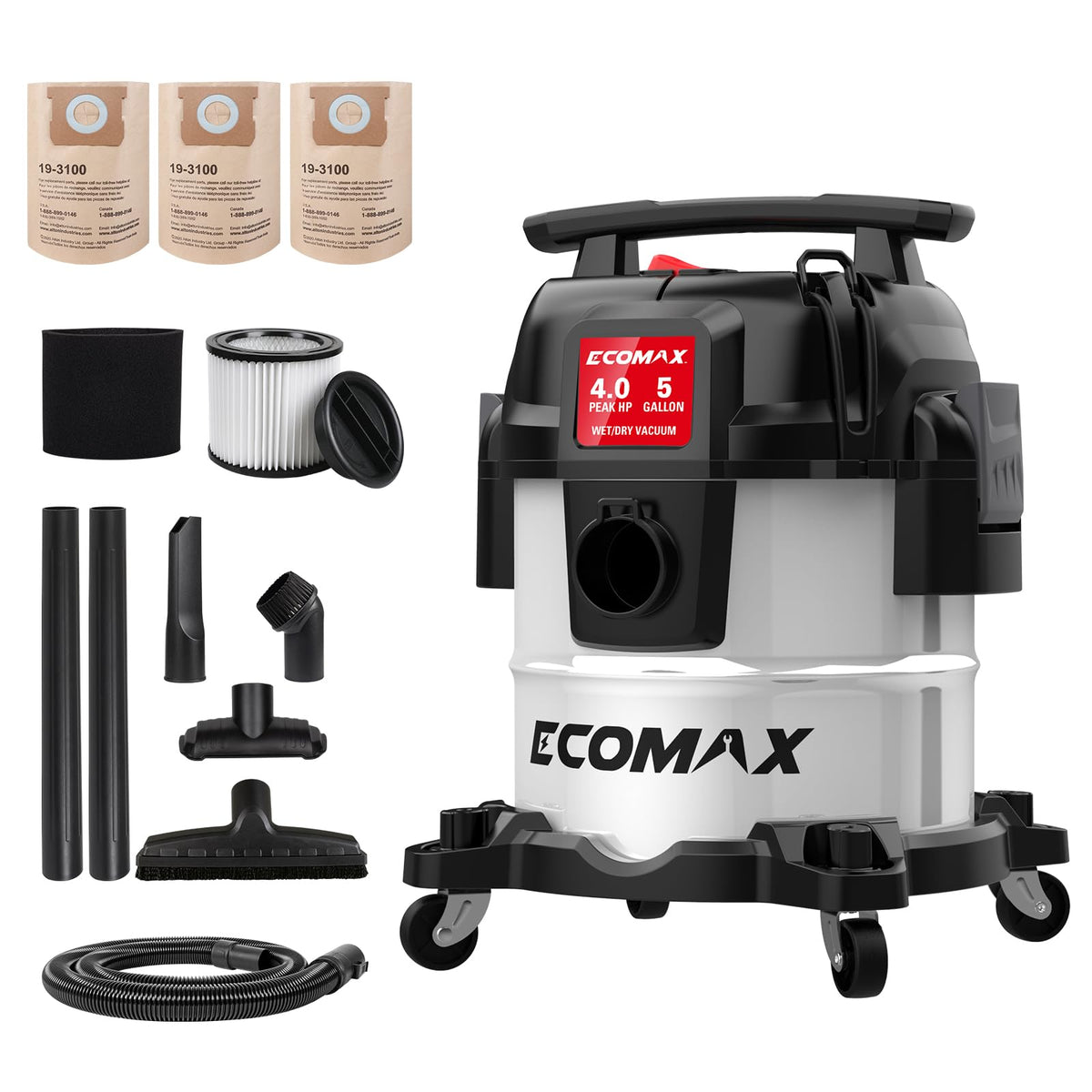 5 Gallon Stainless Steel Wet and Dry Shop Vacuum O973