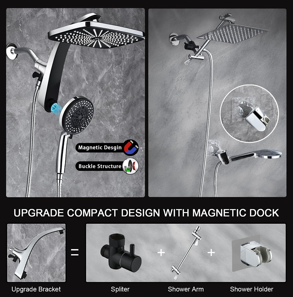 Chrome Handheld Rain Shower Head D7831