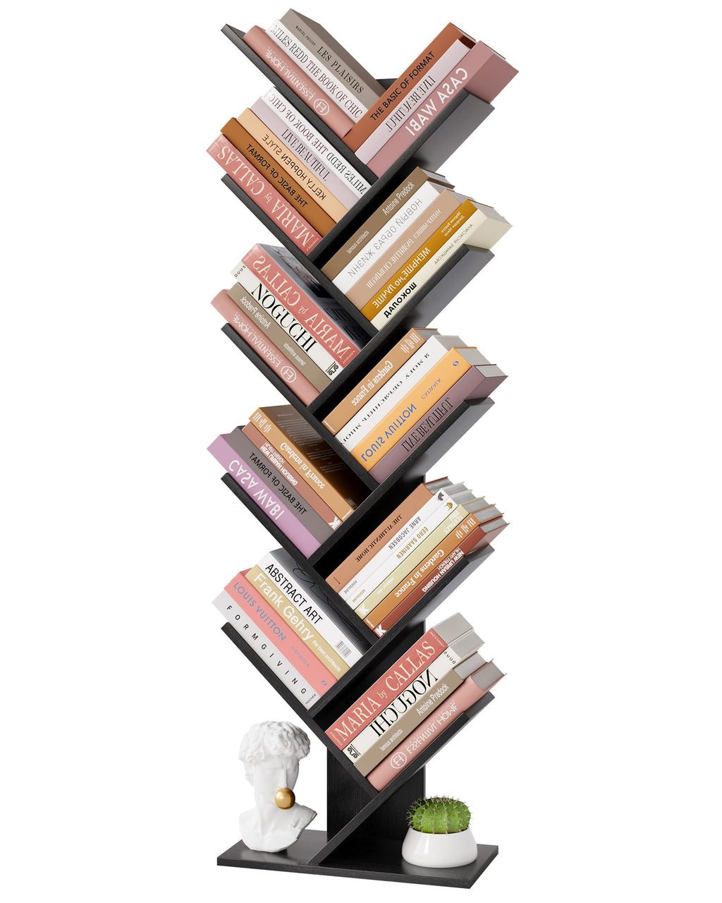10 Tier Black Tree Bookshelf P3020
