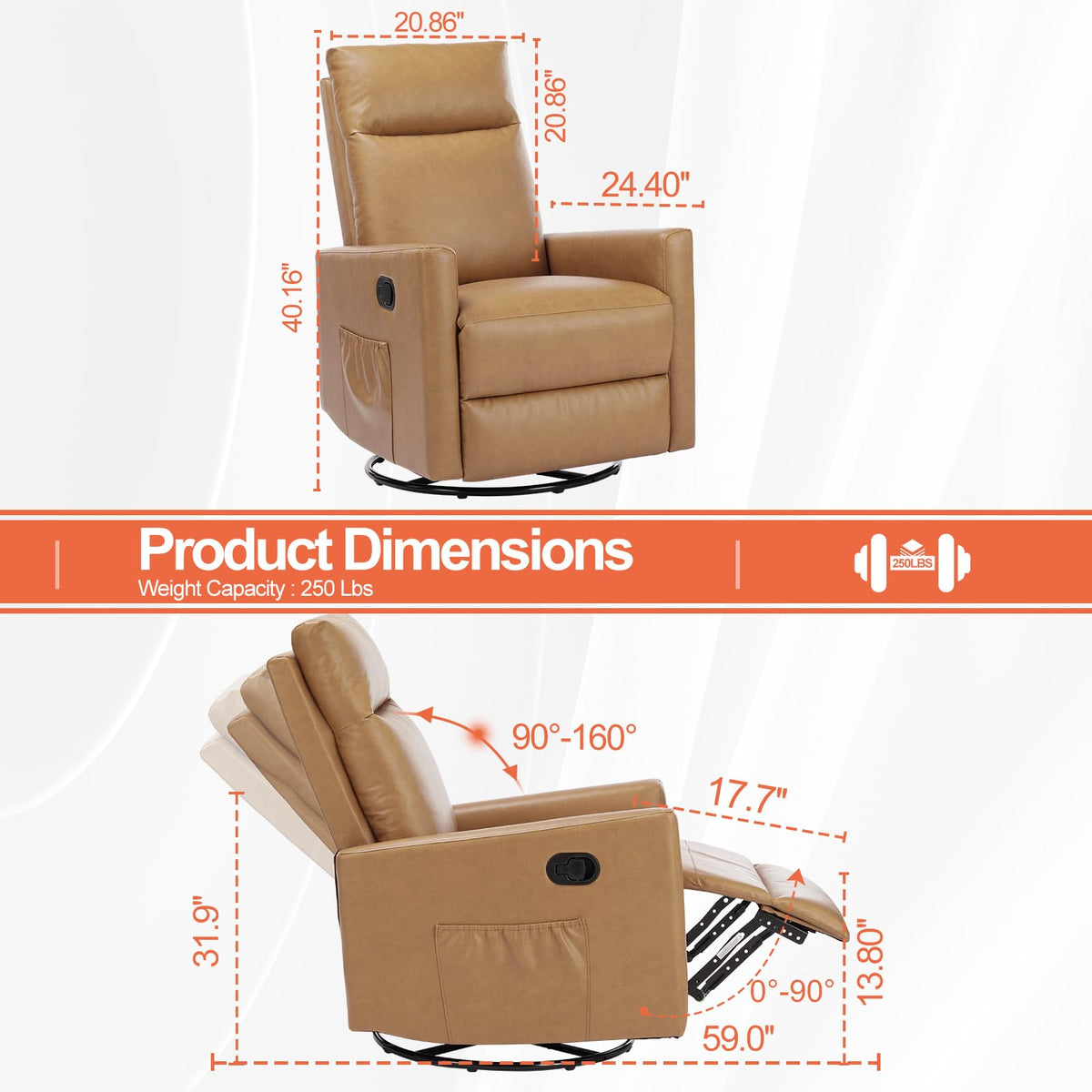360 Swivel Rocker Recliner Chair R21006