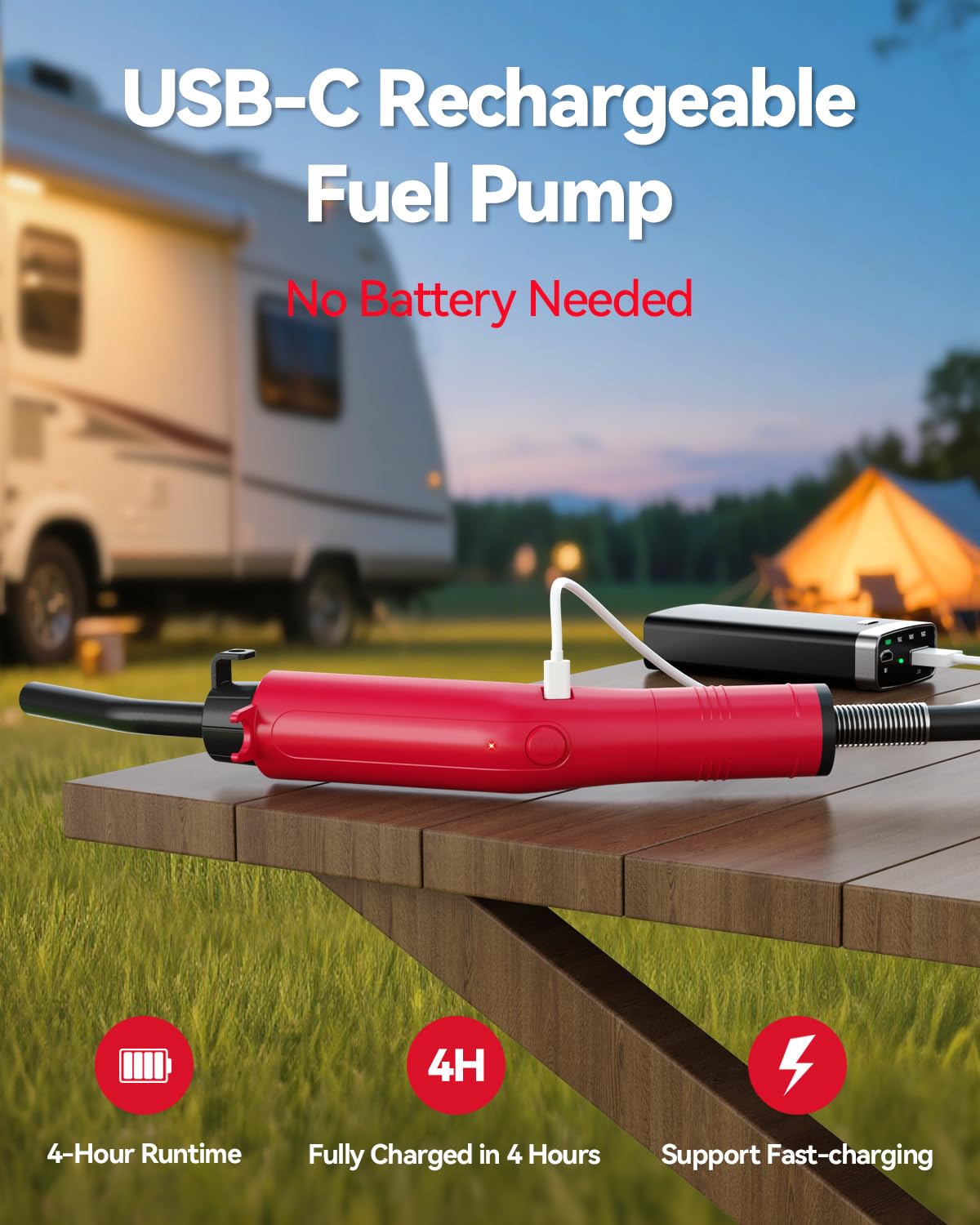 3GPM USB Rechargeable Electric Siphon Pump C202