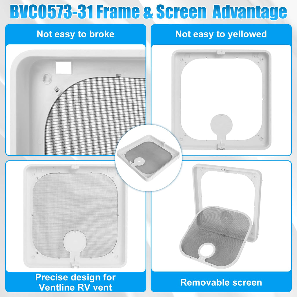 Birch White Roof Vent Frame Screen Replacement 13.5×13.5inch K9218