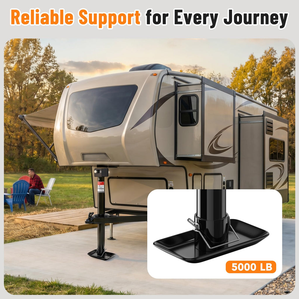 A-Frame Trailer Jack 2-in-1 5000lbs Foot Plate & 2000lbs Dual-Wheel A391230