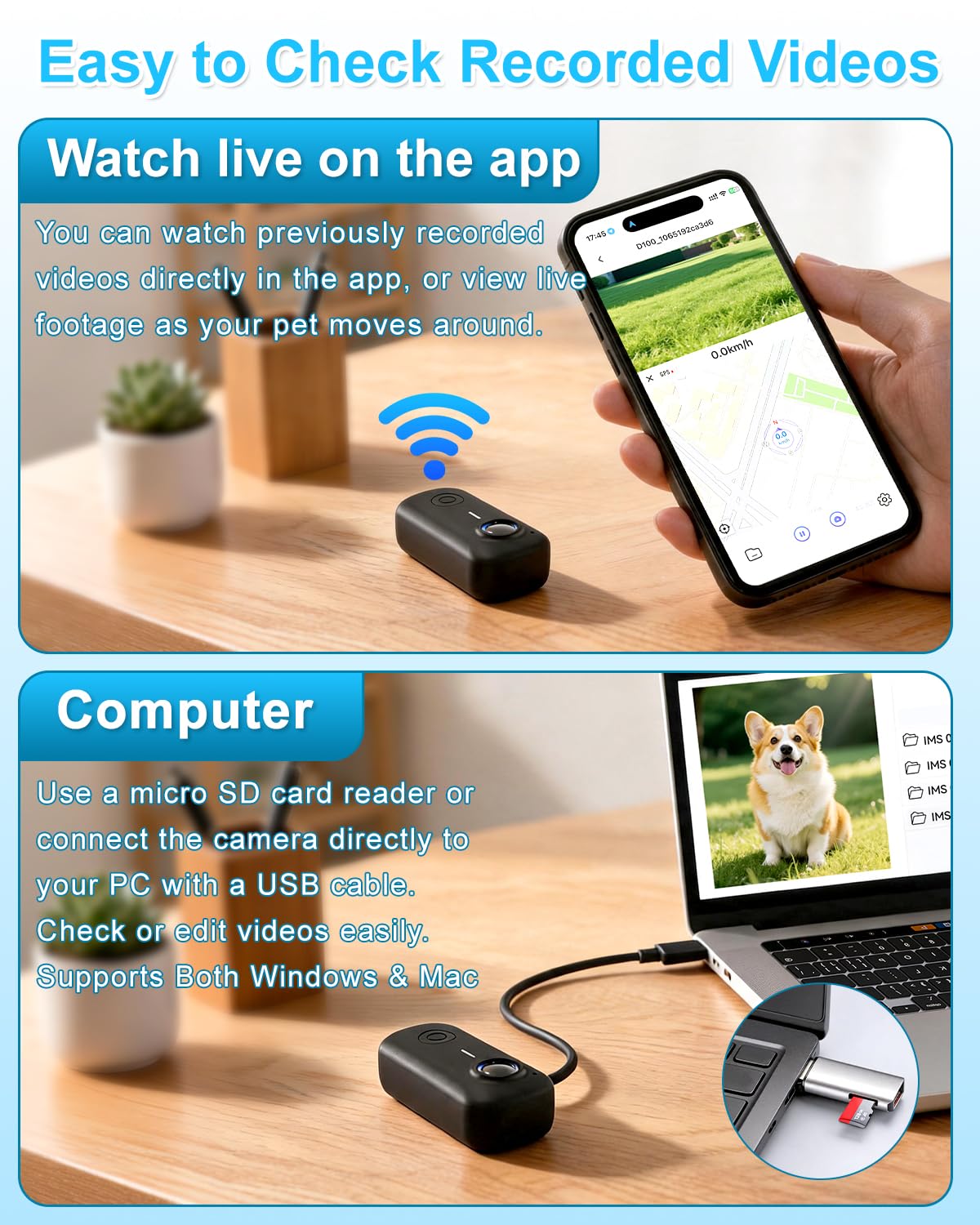 Cat Camera Collar with 1080P HD Video Record, XS-Size Pet POV Cam, 8GB SD Card D170686