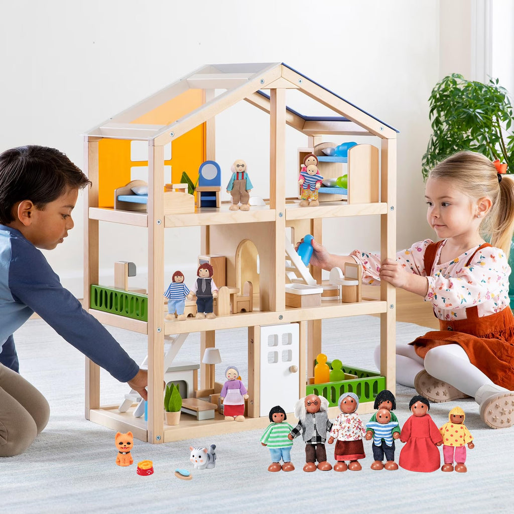Wooden Dollhouse Family Set Figures T878