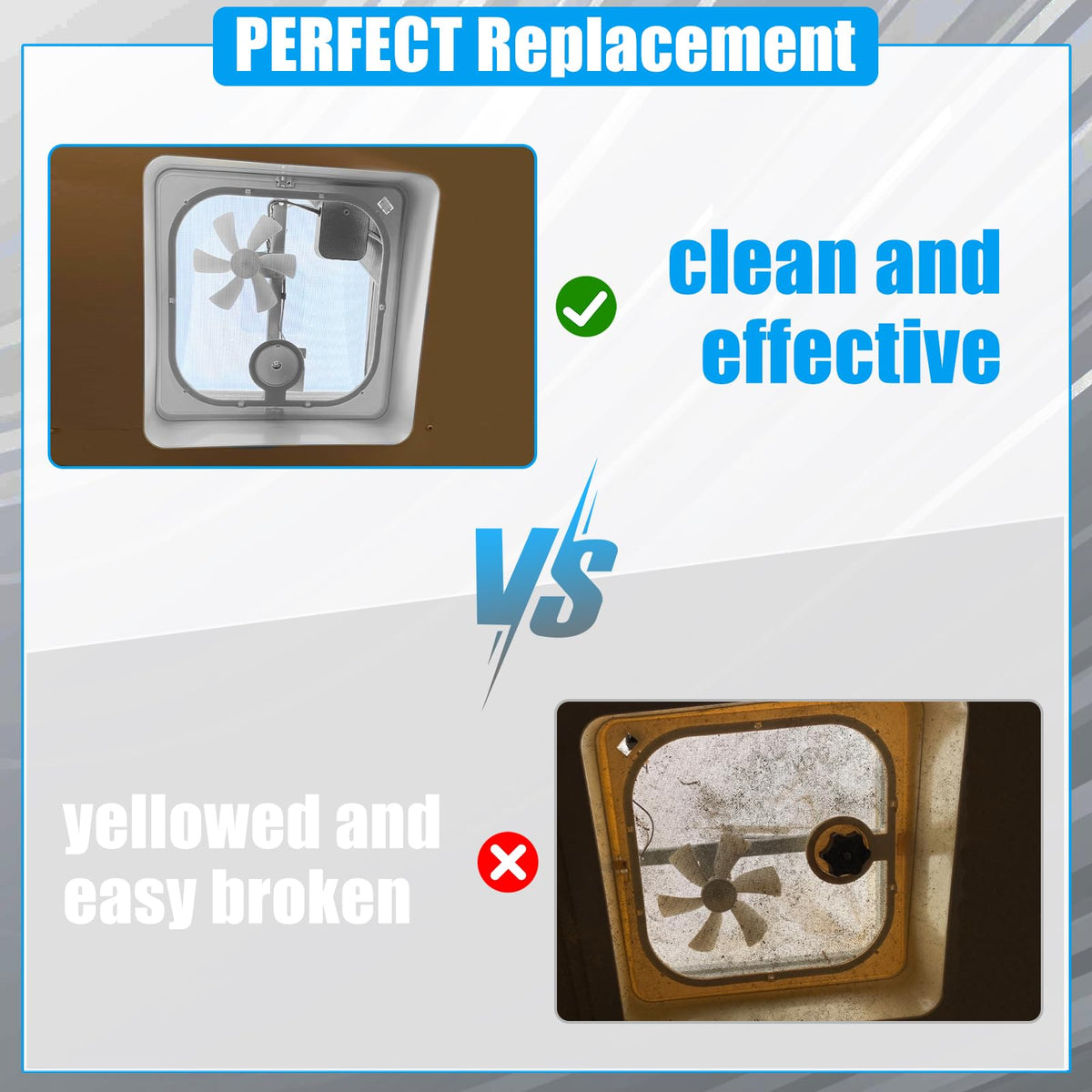 Birch White Roof Vent Frame Screen Replacement 13.5×13.5inch K9218