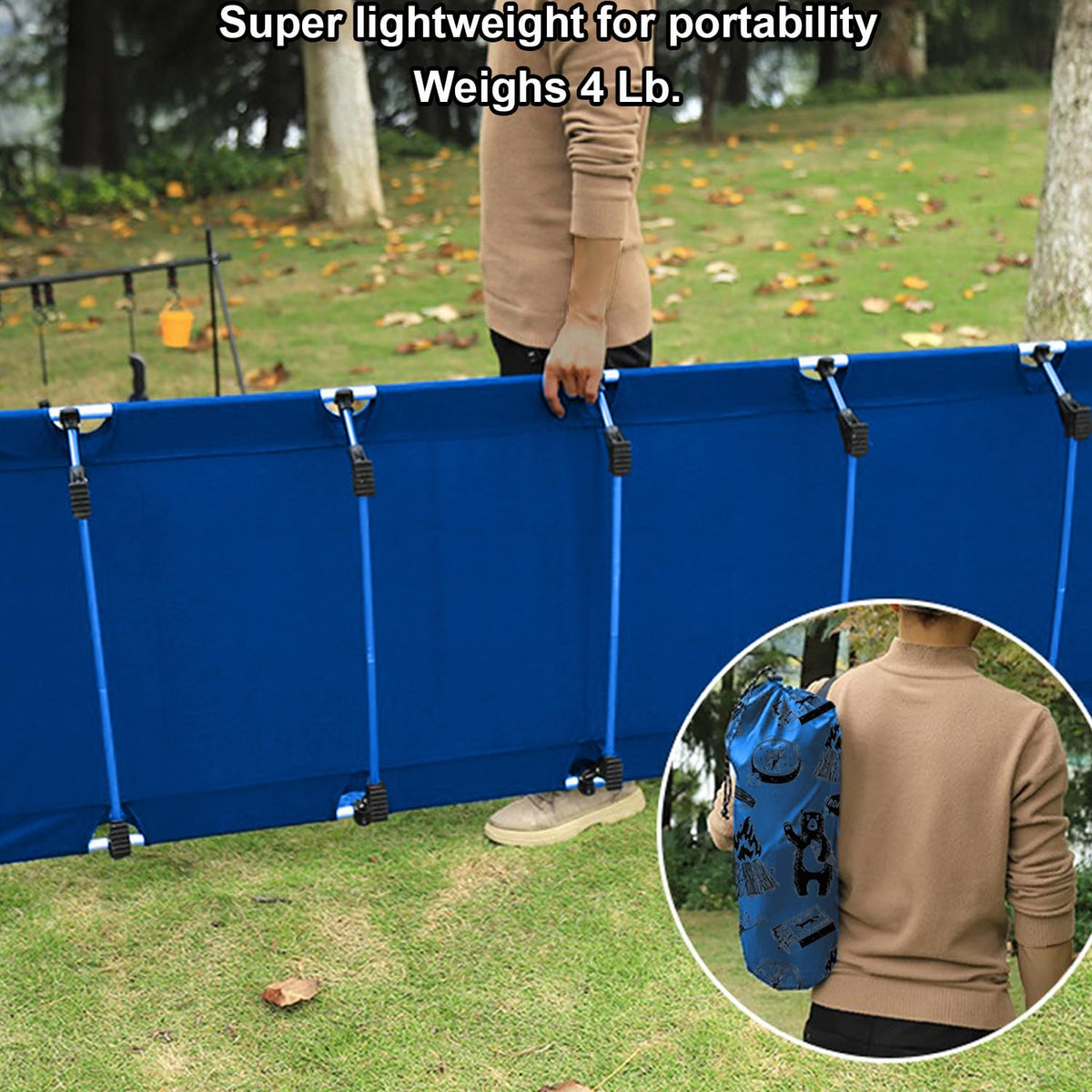 Blue Portable Folding Kids Camping Cot K360