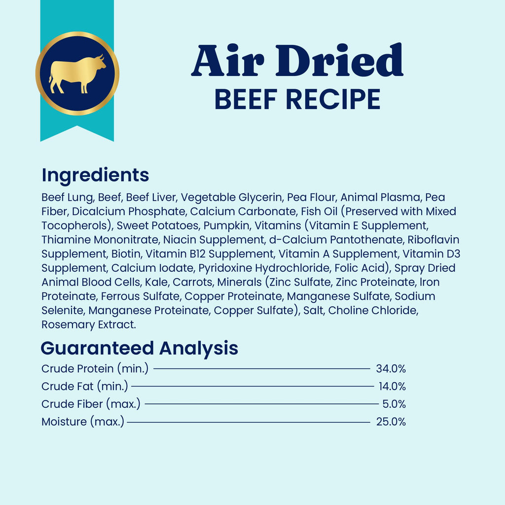 Air Dried Dog Food Topper & Treats Beef 1lb I38674