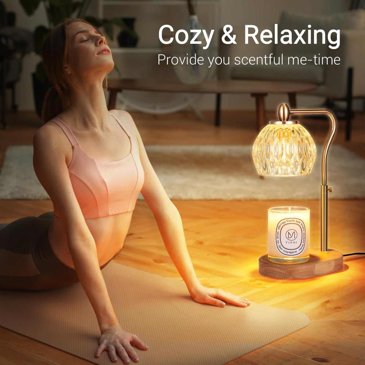 Candle Warmer Lamp with Timer & Dimmer Height Adjustable J2543