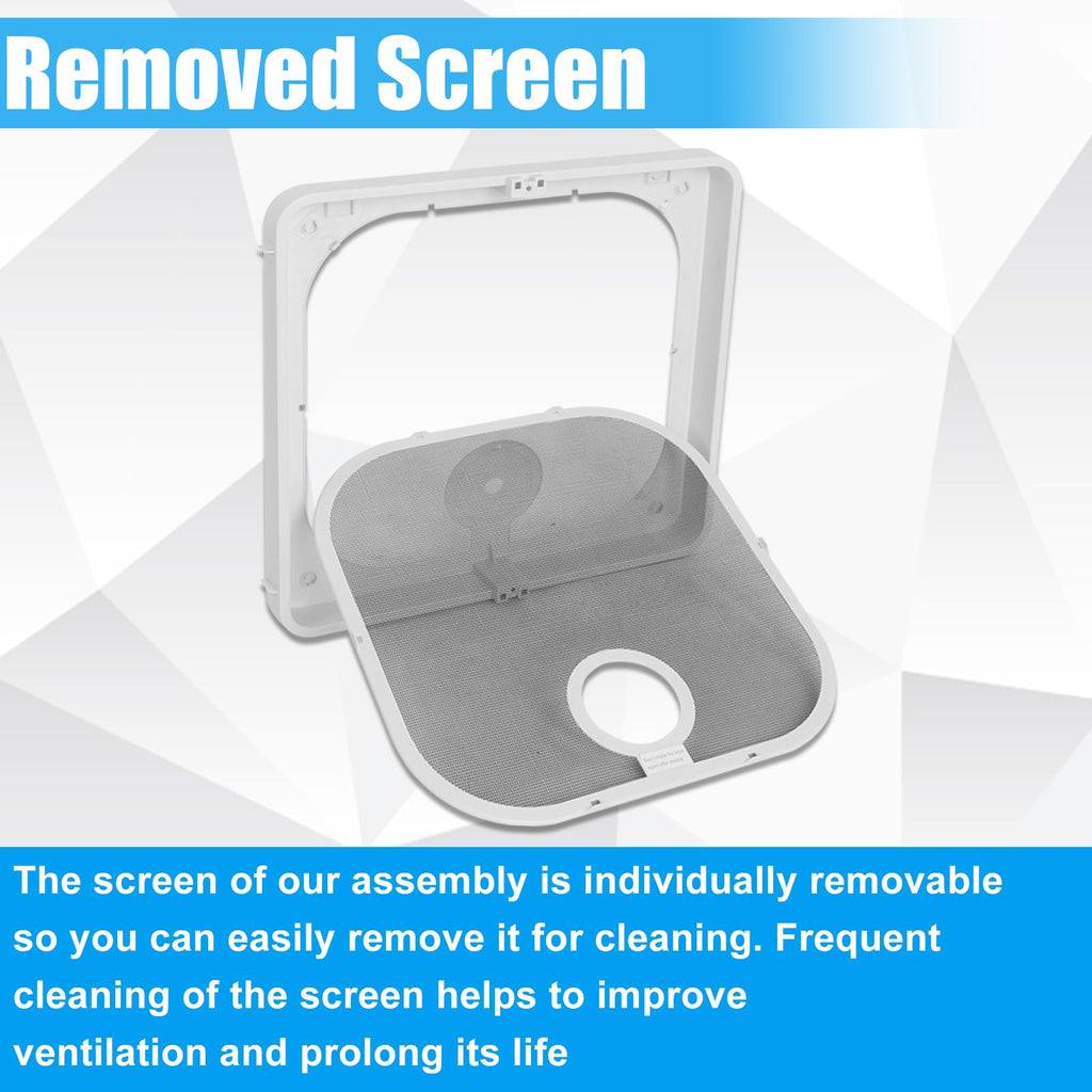 Birch White Roof Vent Frame Screen Replacement 13.5×13.5inch K9218