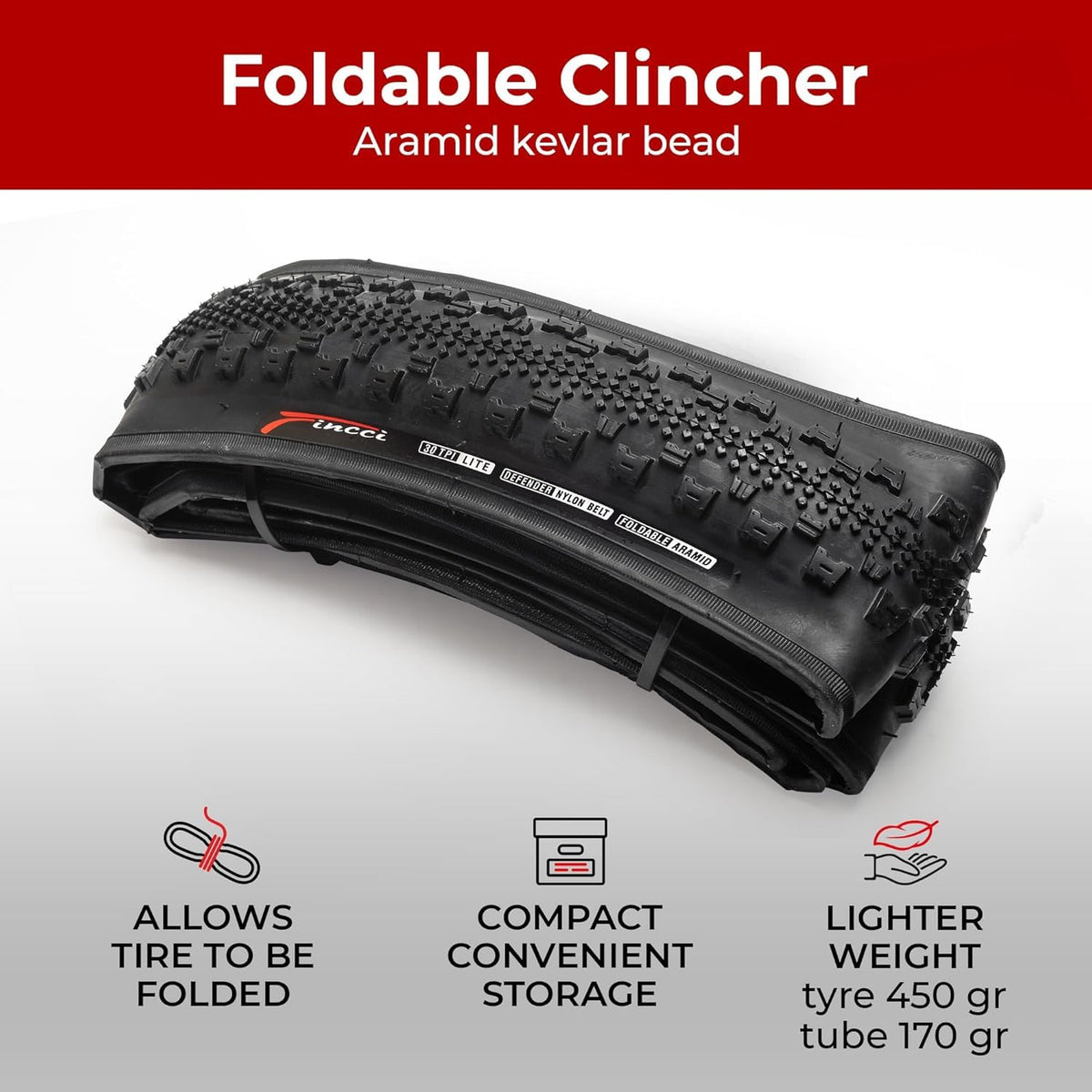 700x38c Gravel Bike Tires & Tube Foldable C1696