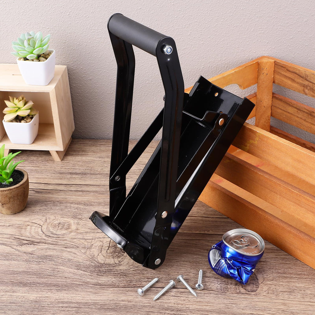 Black Wall Mounted Can Crusher with Bottle Opener O53618