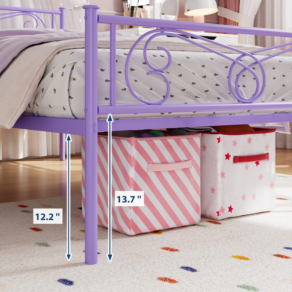 Twin Size Metal Bed Frame with Headboard L119