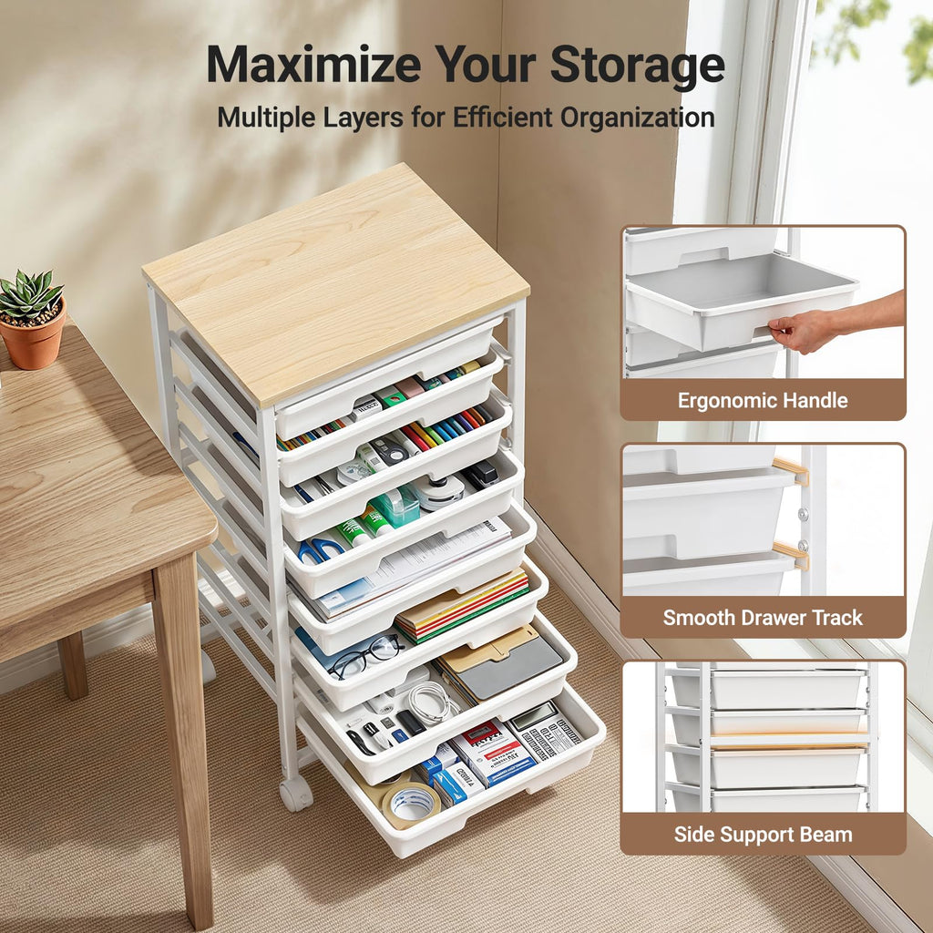 Rolling Cart with 8 Drawers A458