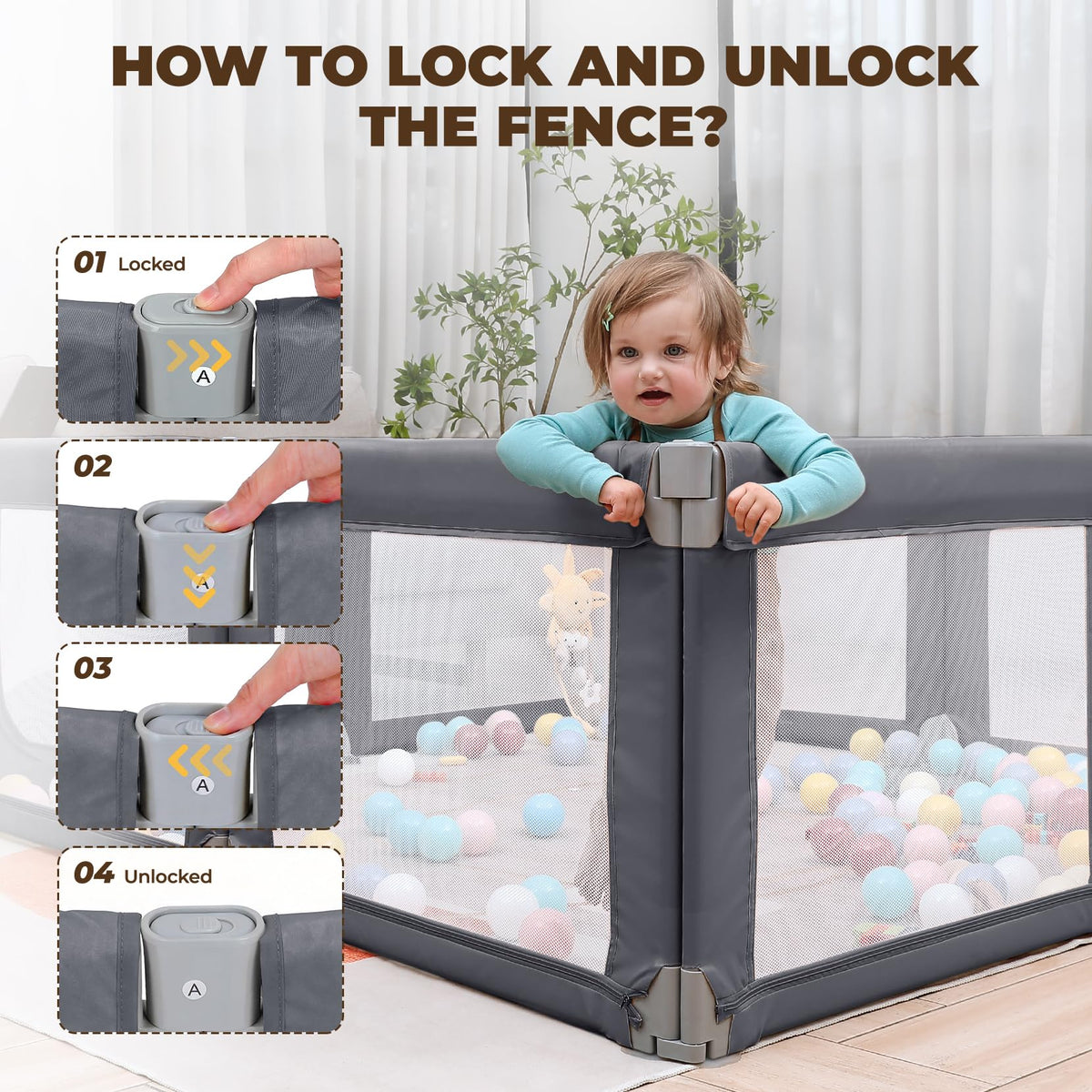 Grey Baby Playpen X671773