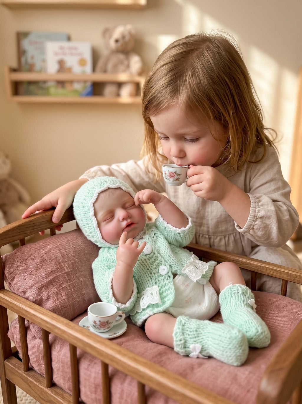 20-Inch Sleeping Reborn Baby Doll with Knitted Hat F102