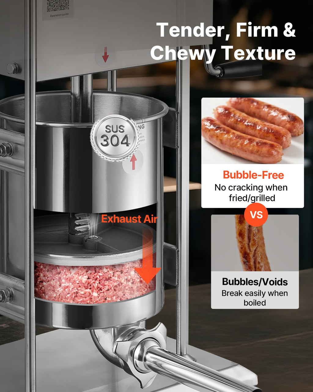 10 L Stainless Steel Vertical Manual Sausage Stuffer X908