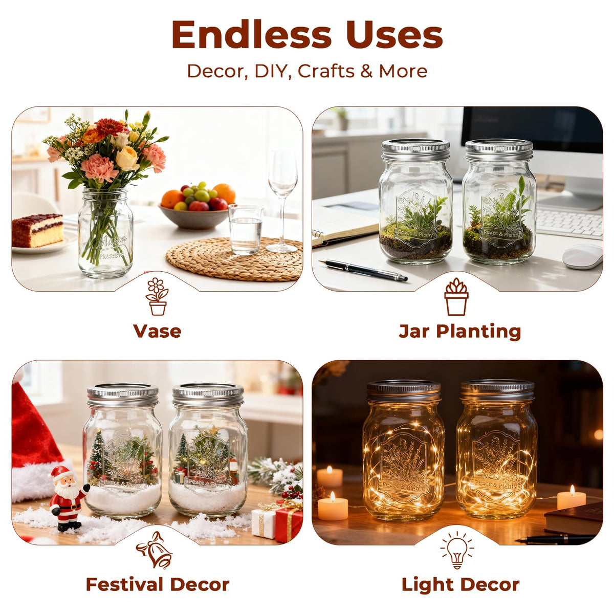 16oz 12 Pack Mason Jars with Airtight Lids N9533