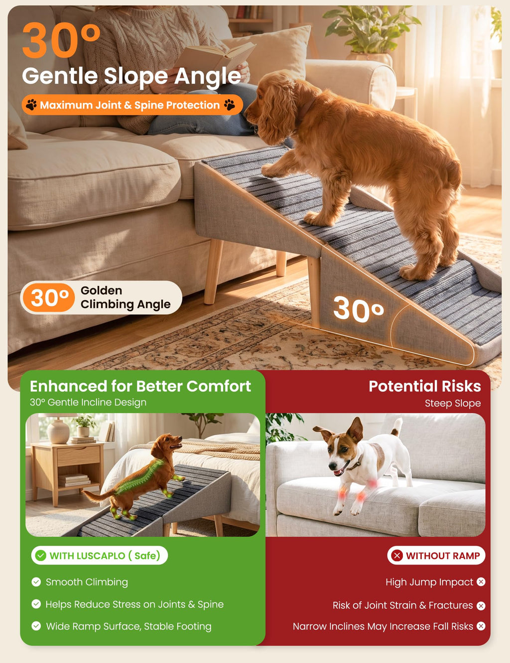 Dog Ramp and Pet Stairs 19" H D9235