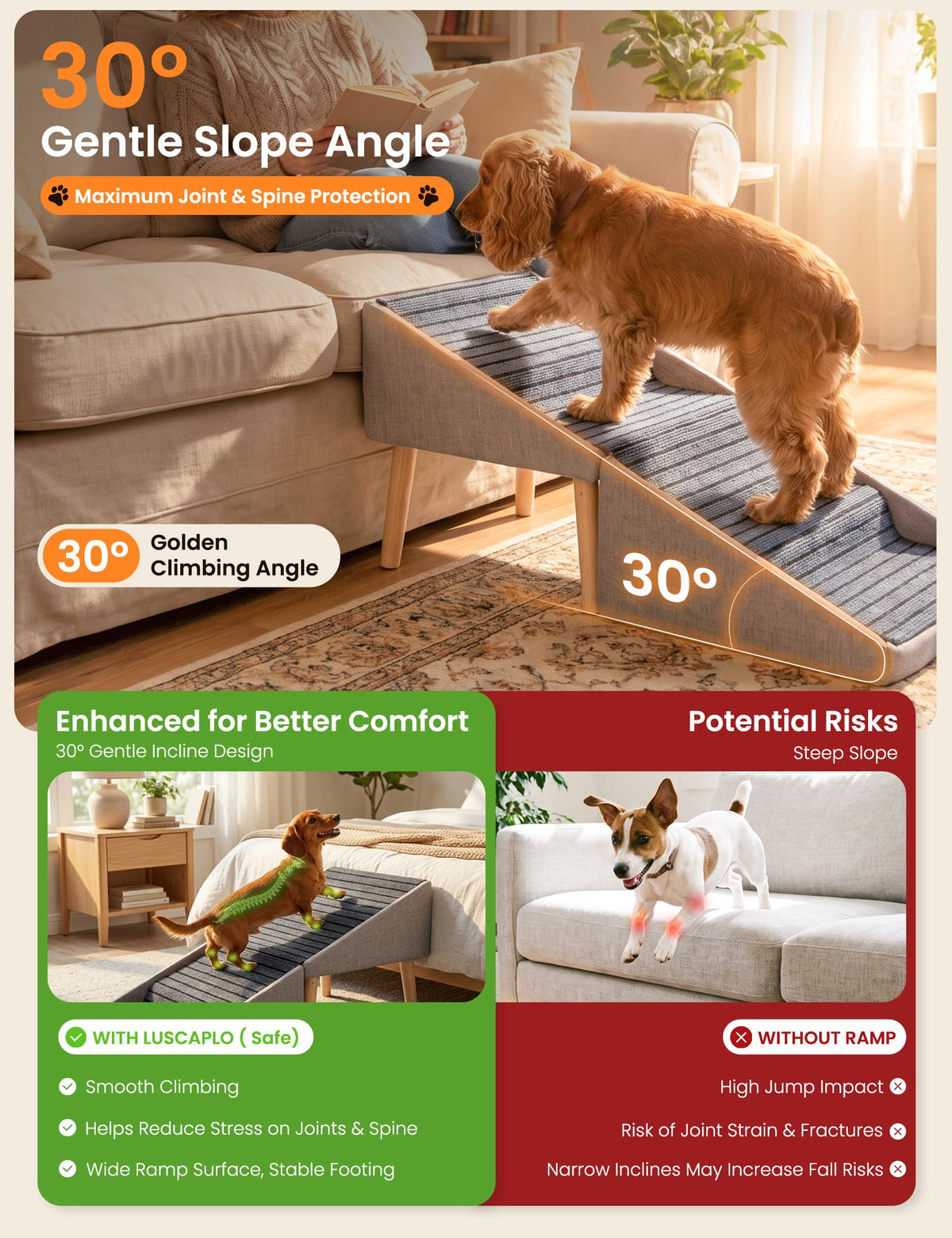 Dog Ramp and Pet Stairs 19" H D9235