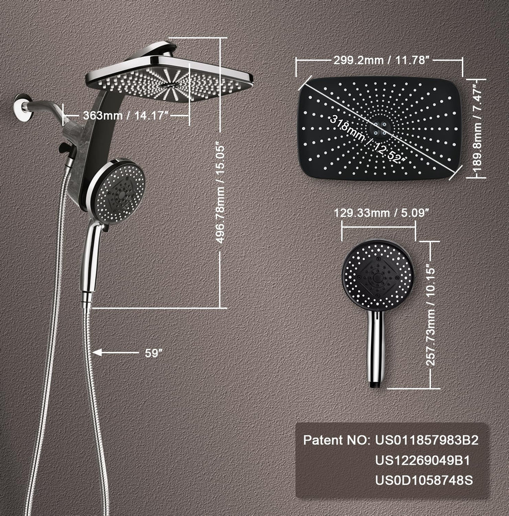 Chrome Handheld Rain Shower Head D7831