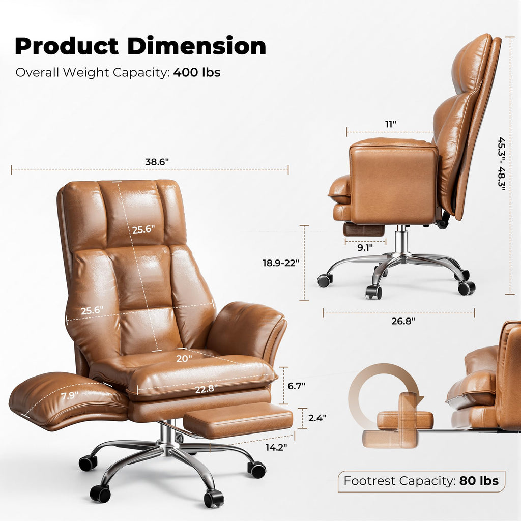 Big and Tall Office Chair with Flip Armrests U5358