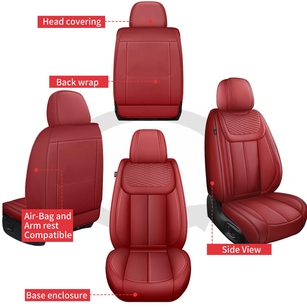 Red 5 Seat Car Seat Covers Full Set P950