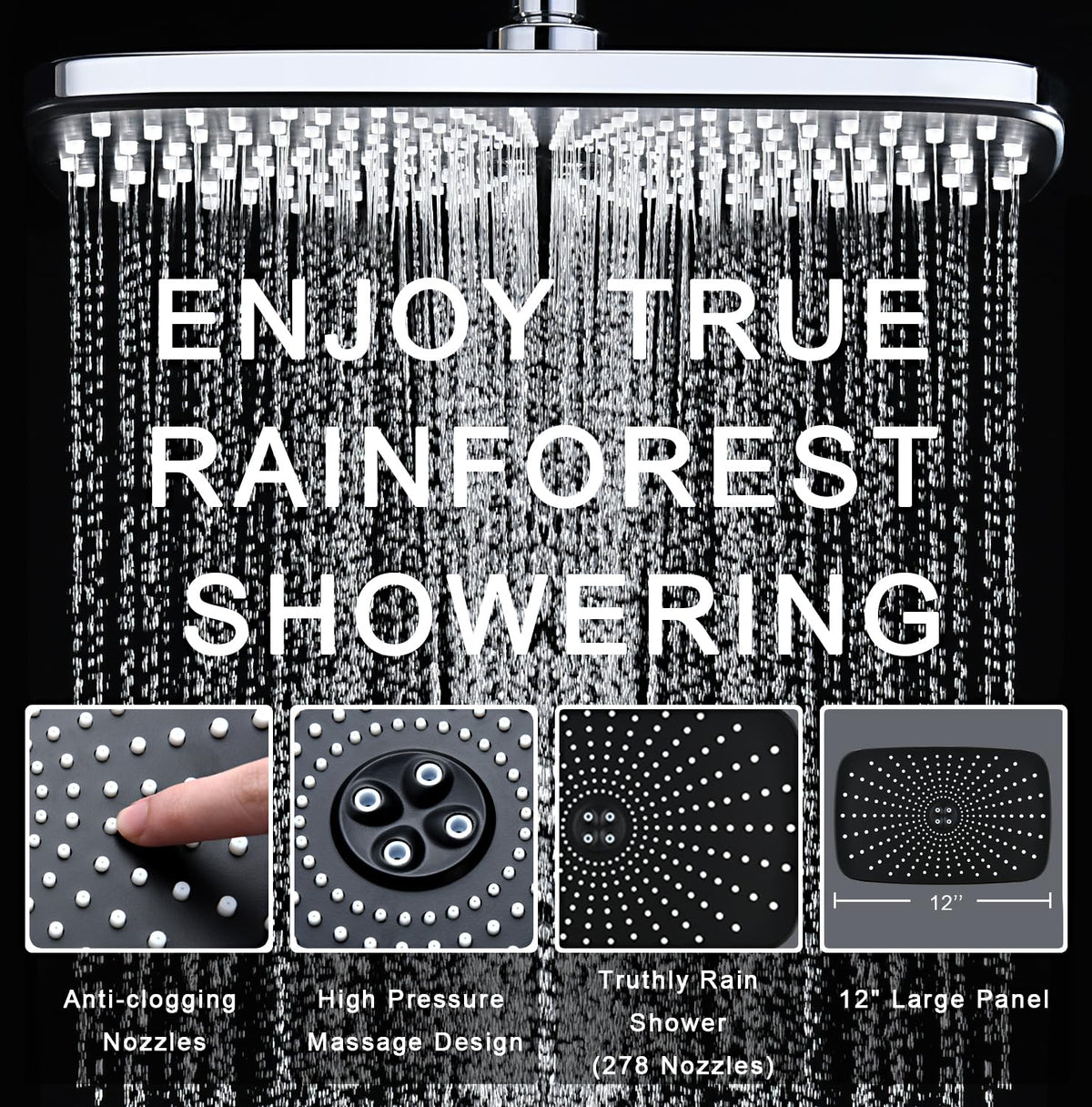 Chrome Handheld Rain Shower Head D7831