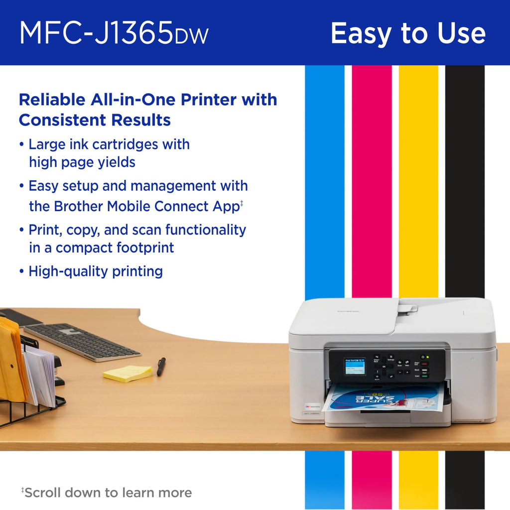 Wireless Color Inkjet All-in-One Printer with Automatic Duplex Printing B703