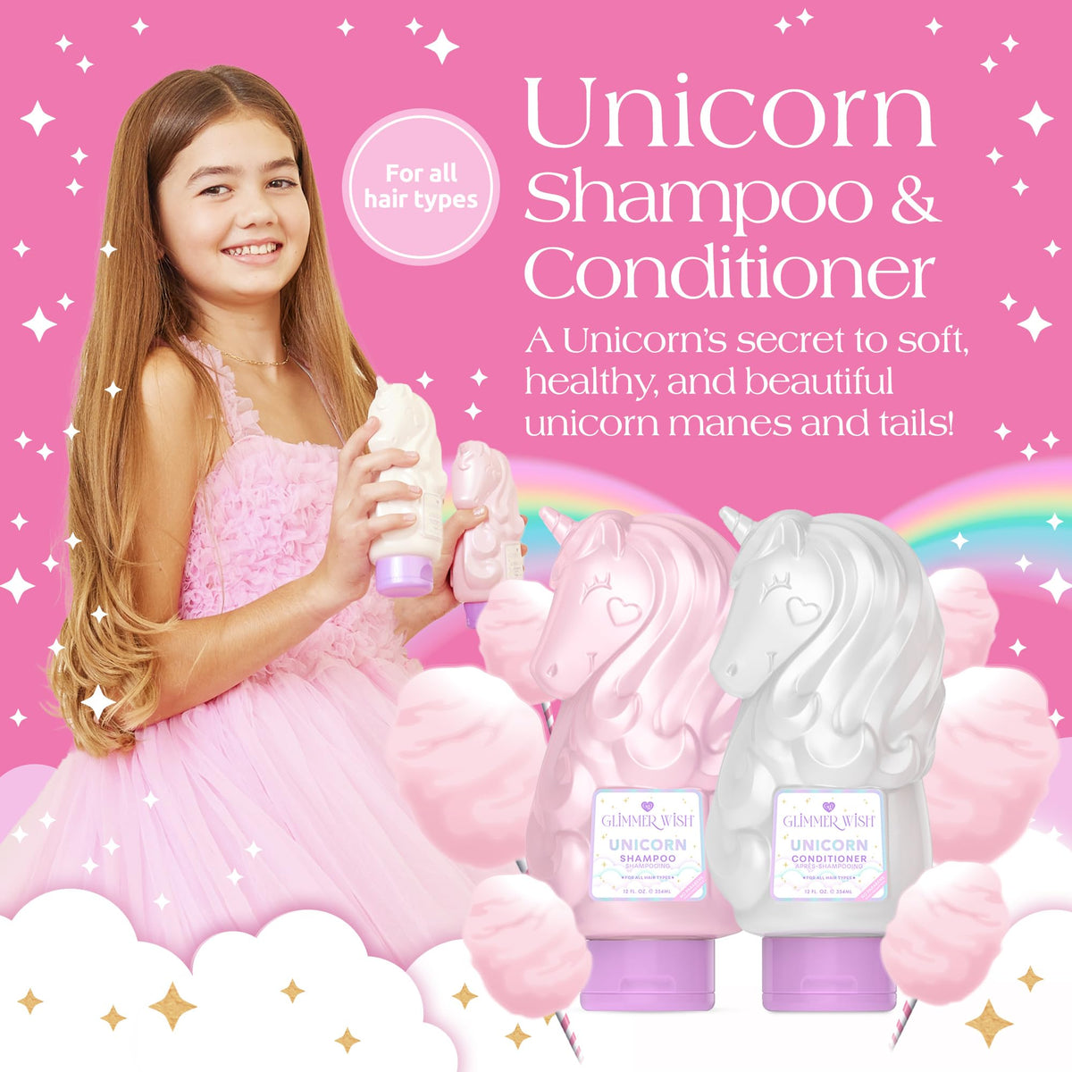 Unicorn Shampoo + Conditioner Tropical Beach Scent 2 x 12 Fl Oz H873145