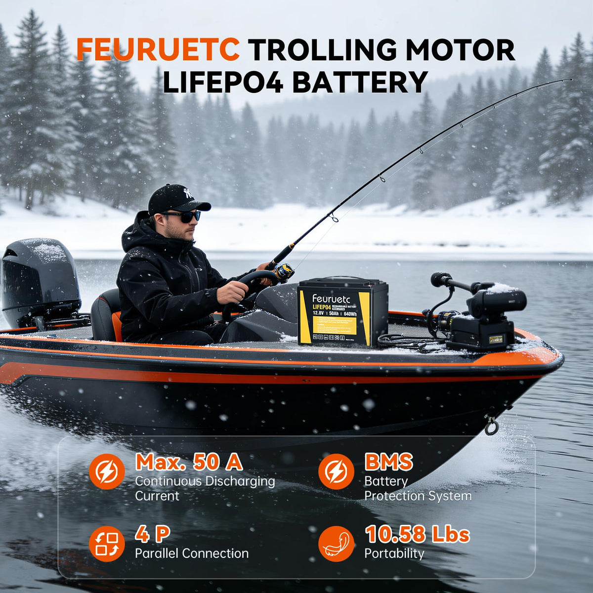12V 50Ah LiFePO4 Lithium Battery with 50A BMS G42157