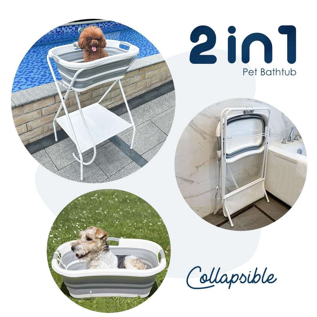 2 in 1 Collapsible Portable Dog Bath Tub O764488
