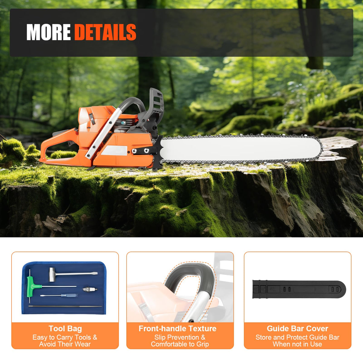71.8CC 24inch 2-Stroke Gas Chainsaw E695918