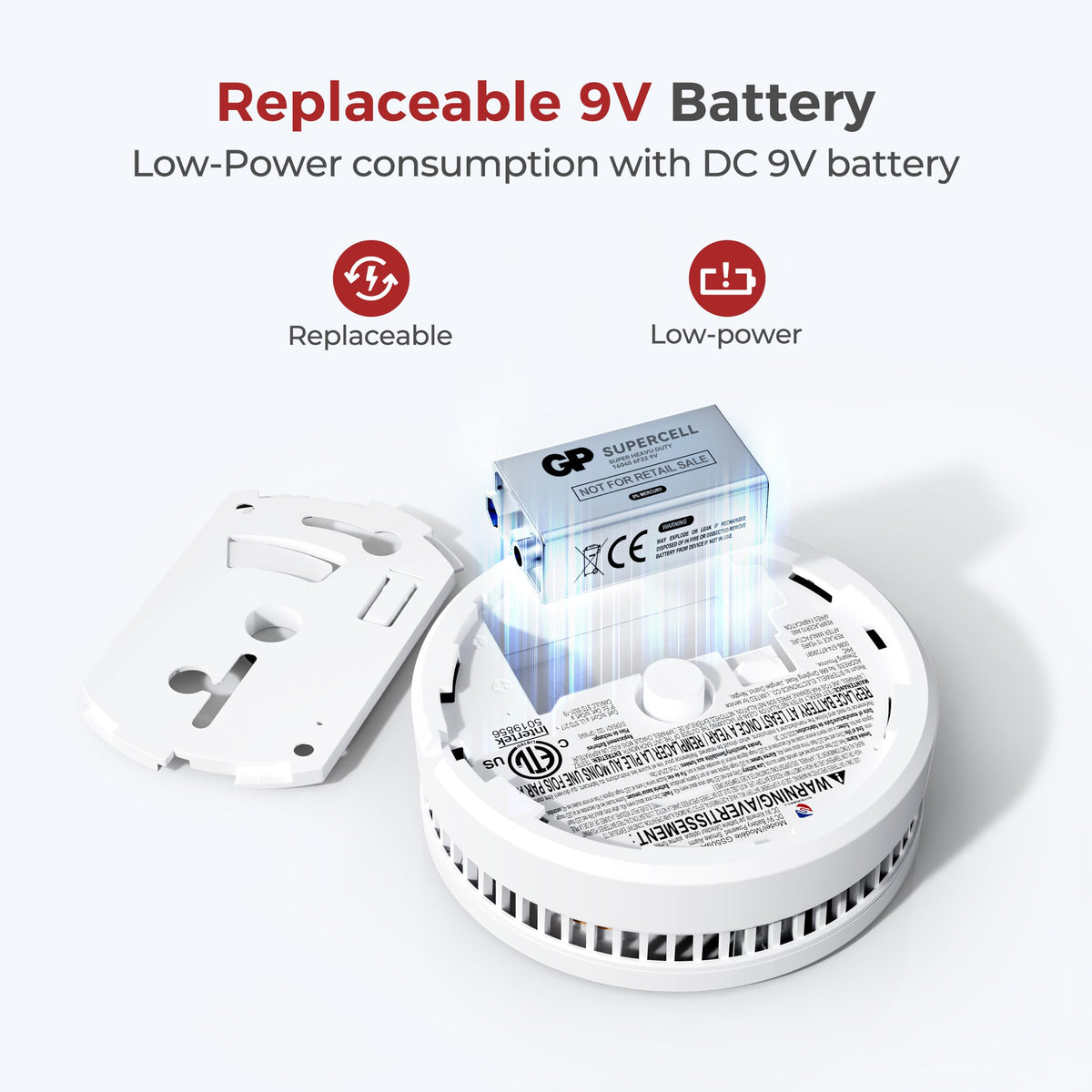 Smoke Detectors Replaceable Battery 1pack E50735
