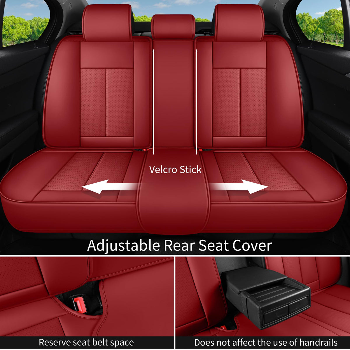 Red 5 Seat Car Seat Covers Full Set P950