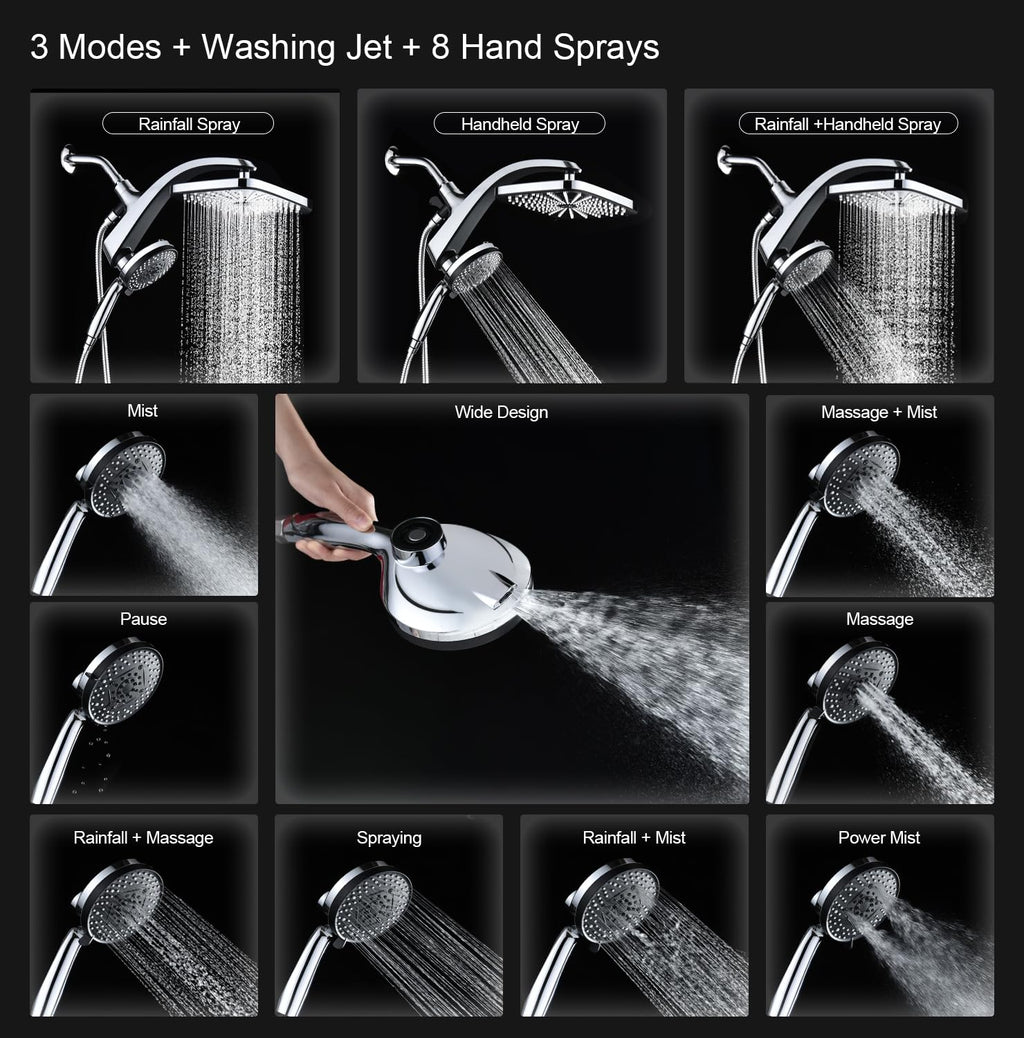 Chrome Handheld Rain Shower Head D7831