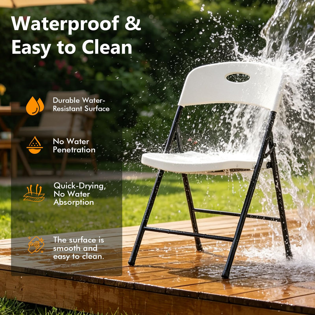 White 10 Pack Plastic Folding Chair N78819