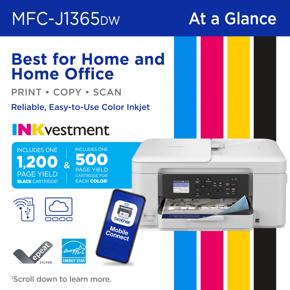 Wireless Color Inkjet All-in-One Printer with Automatic Duplex Printing B703