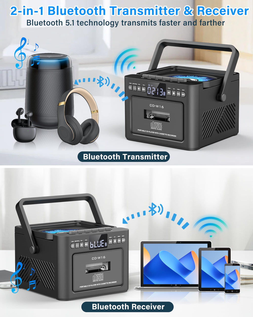 CD and Cassette Player Combo Q325114