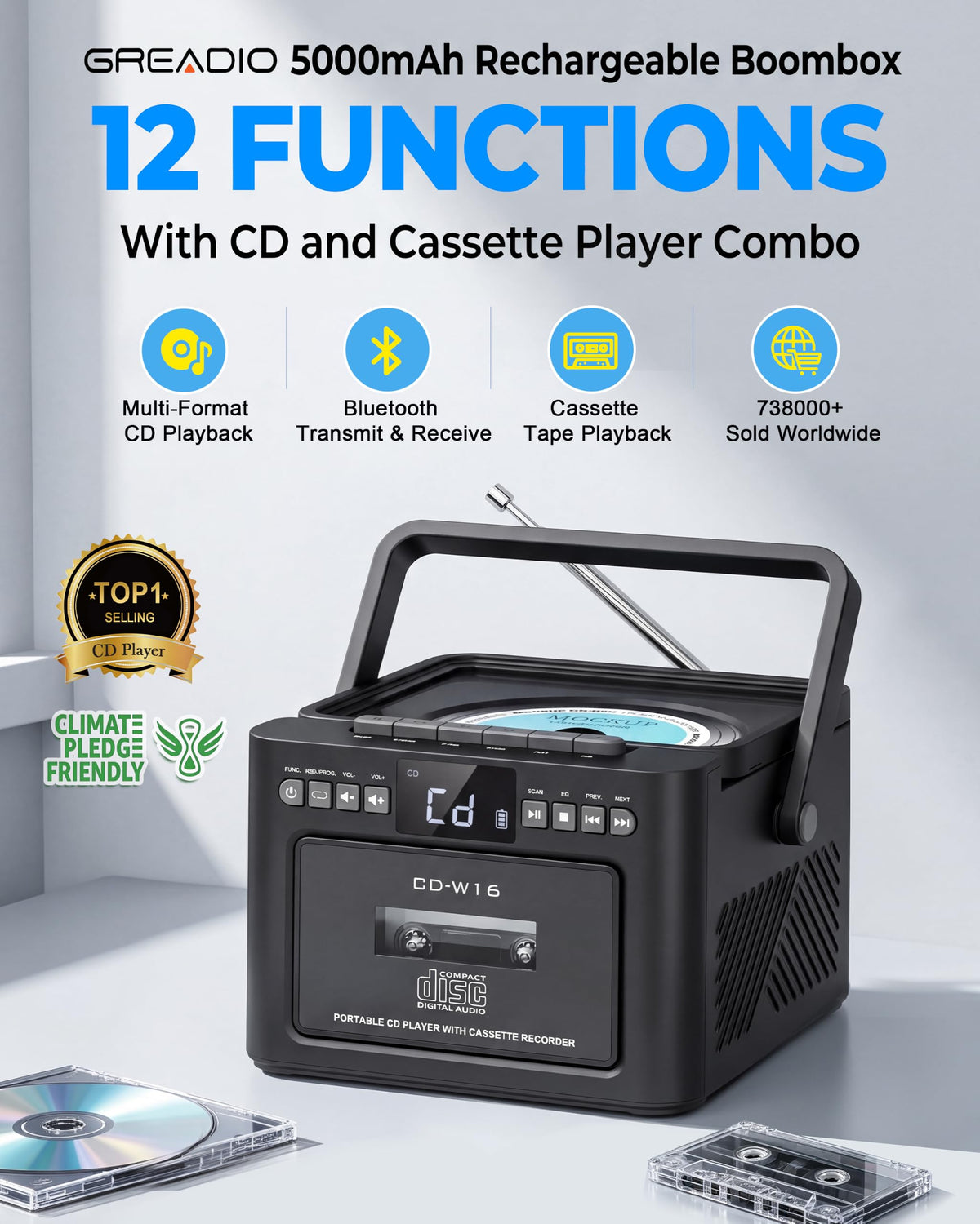 CD and Cassette Player Combo Q325114