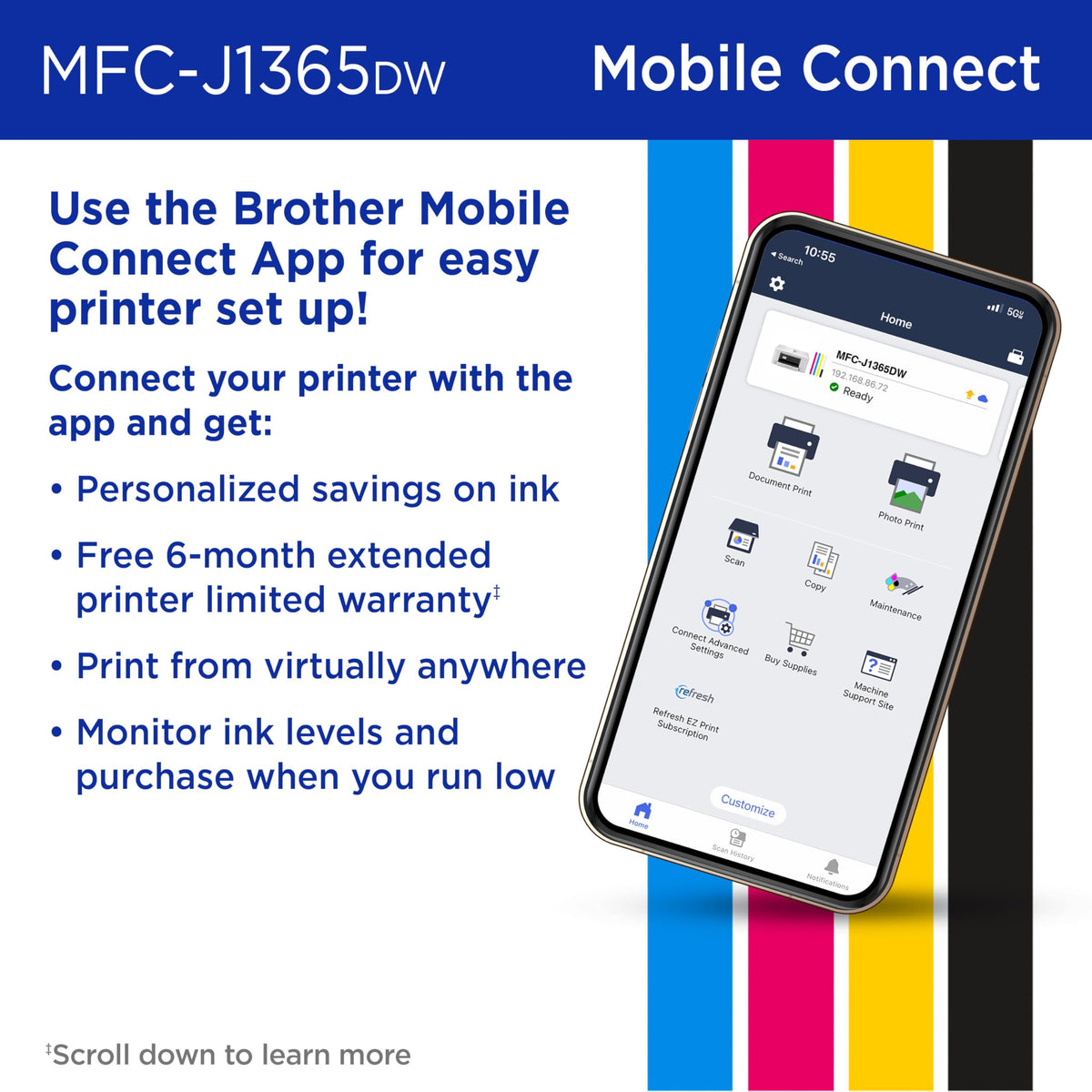 Wireless Color Inkjet All-in-One Printer with Automatic Duplex Printing B703