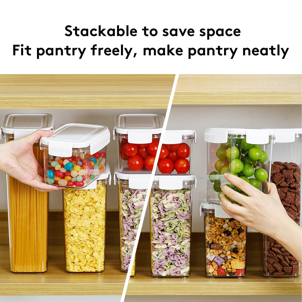 Airtight Pet Food Storage Containers with Lids, BPA Free Plastic 8-Pack G389