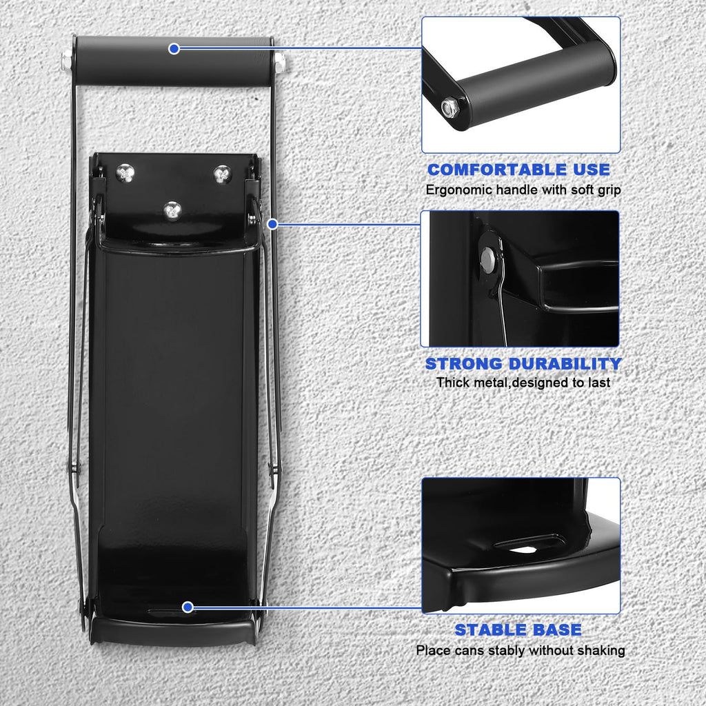 Black Wall Mounted Can Crusher with Bottle Opener O53618