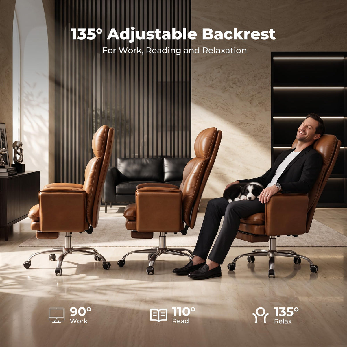 Big and Tall Office Chair with Flip Armrests U5358