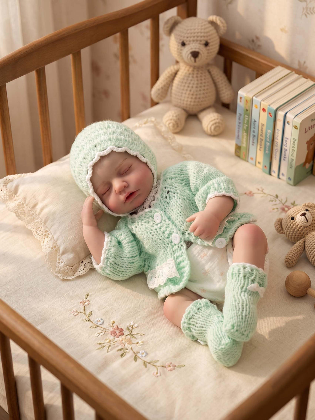 20-Inch Sleeping Reborn Baby Doll with Knitted Hat F102